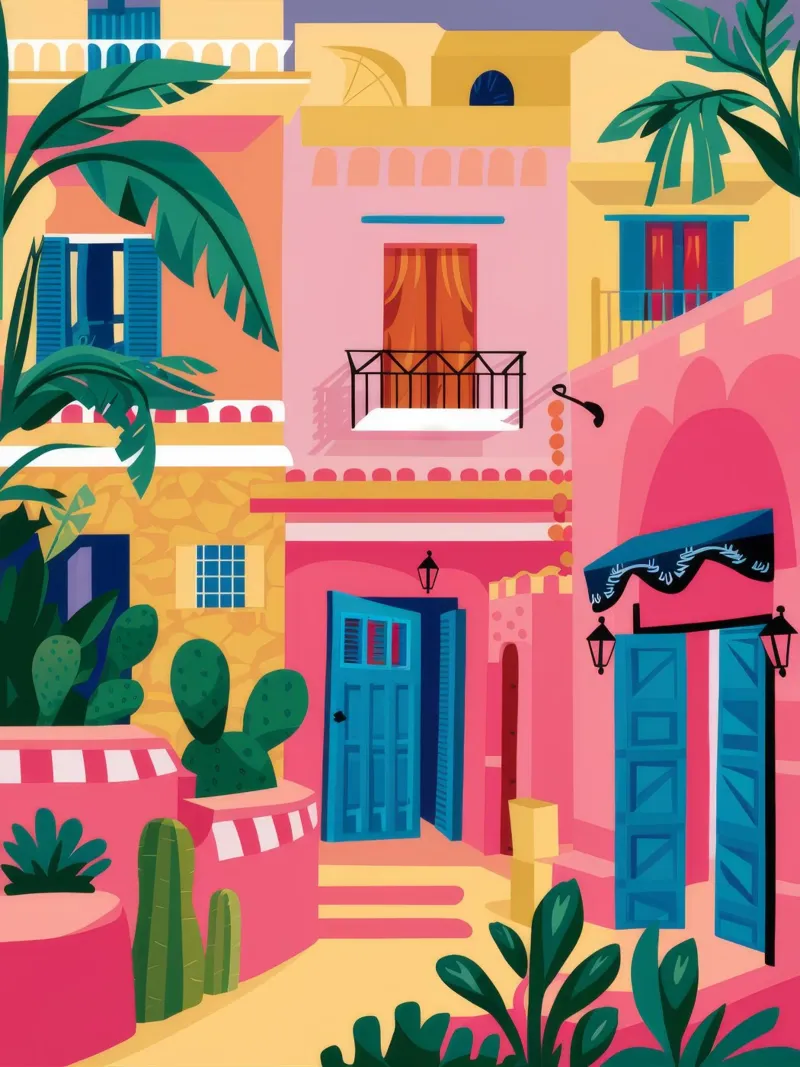 Pastel House Paradise acrylic glass by Jasper Rune