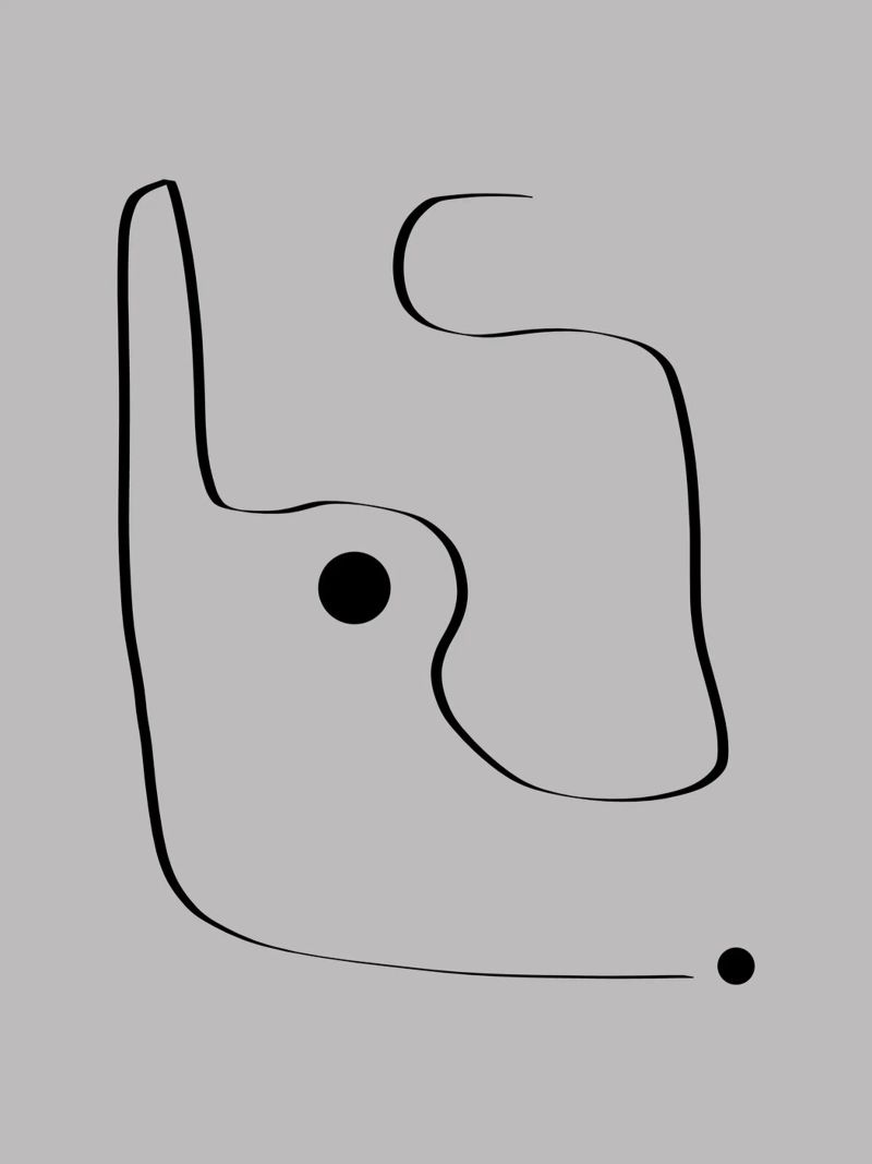 Figure with lines in taupe III Poster von Imaginative