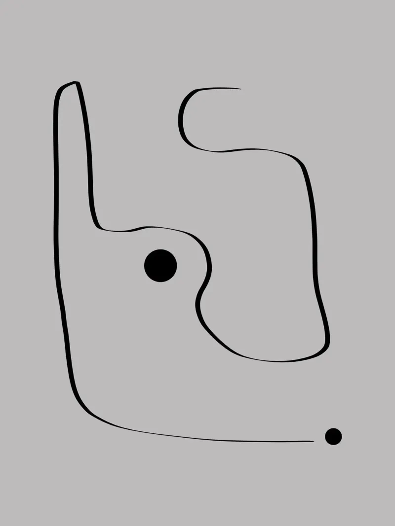 Figure with lines in taupe III tela da Imaginative