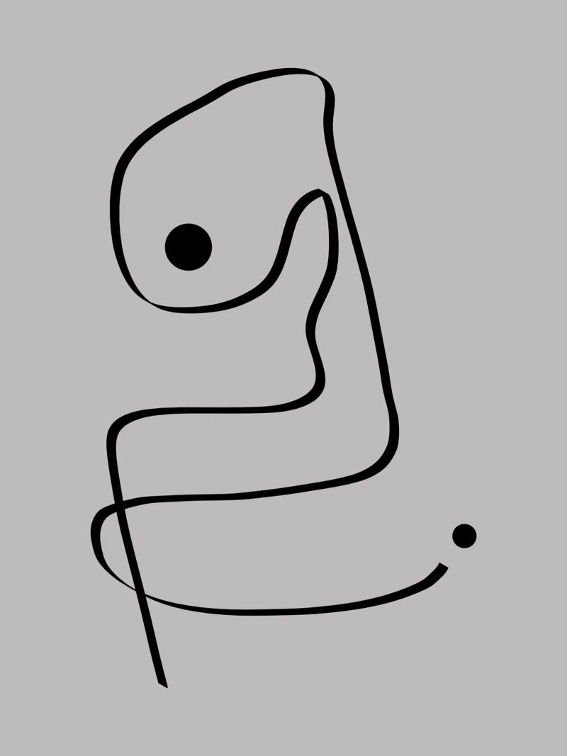 Figure with lines in taupe IV Poster von Imaginative