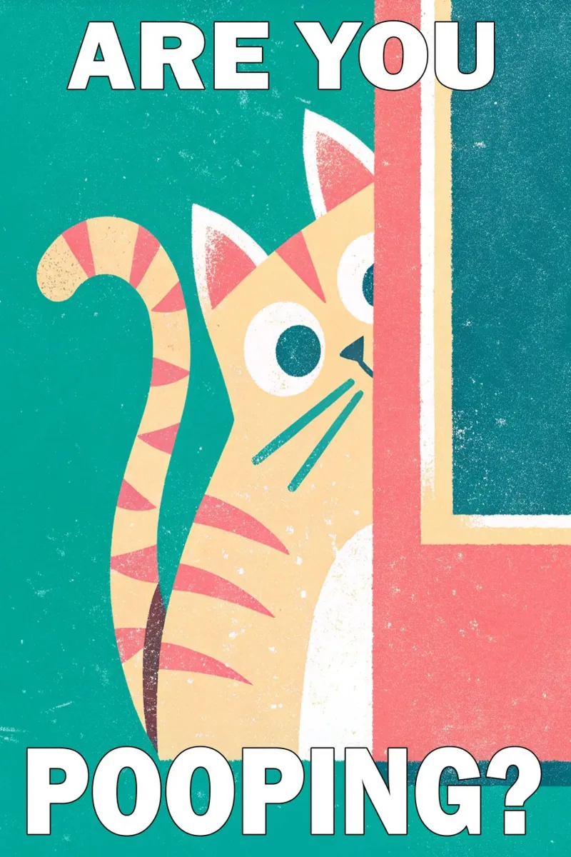 are you pooping cat canvas by ralliness