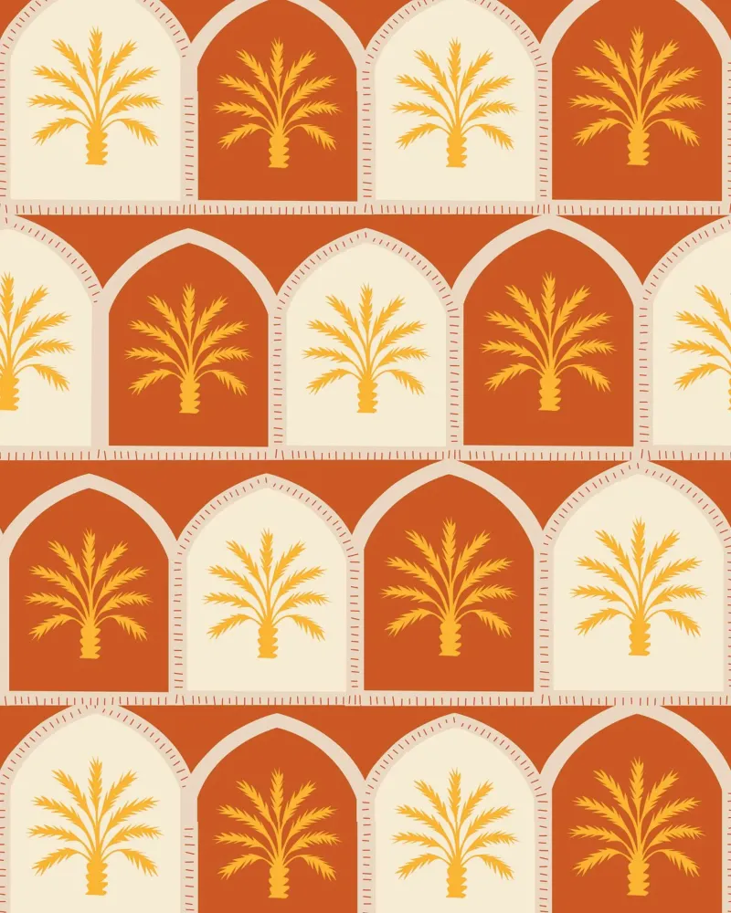 Archi di palma poster con telaio in alluminio da Kintsugi99
