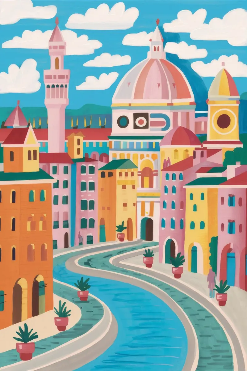Vista sul fiume Firenze poster da Aurora Muse