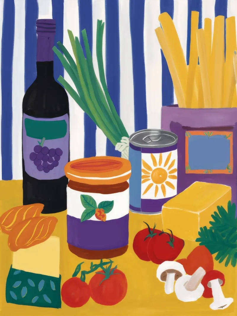 Colori per scaffali da cucina poster con telaio in alluminio da Aurora Muse