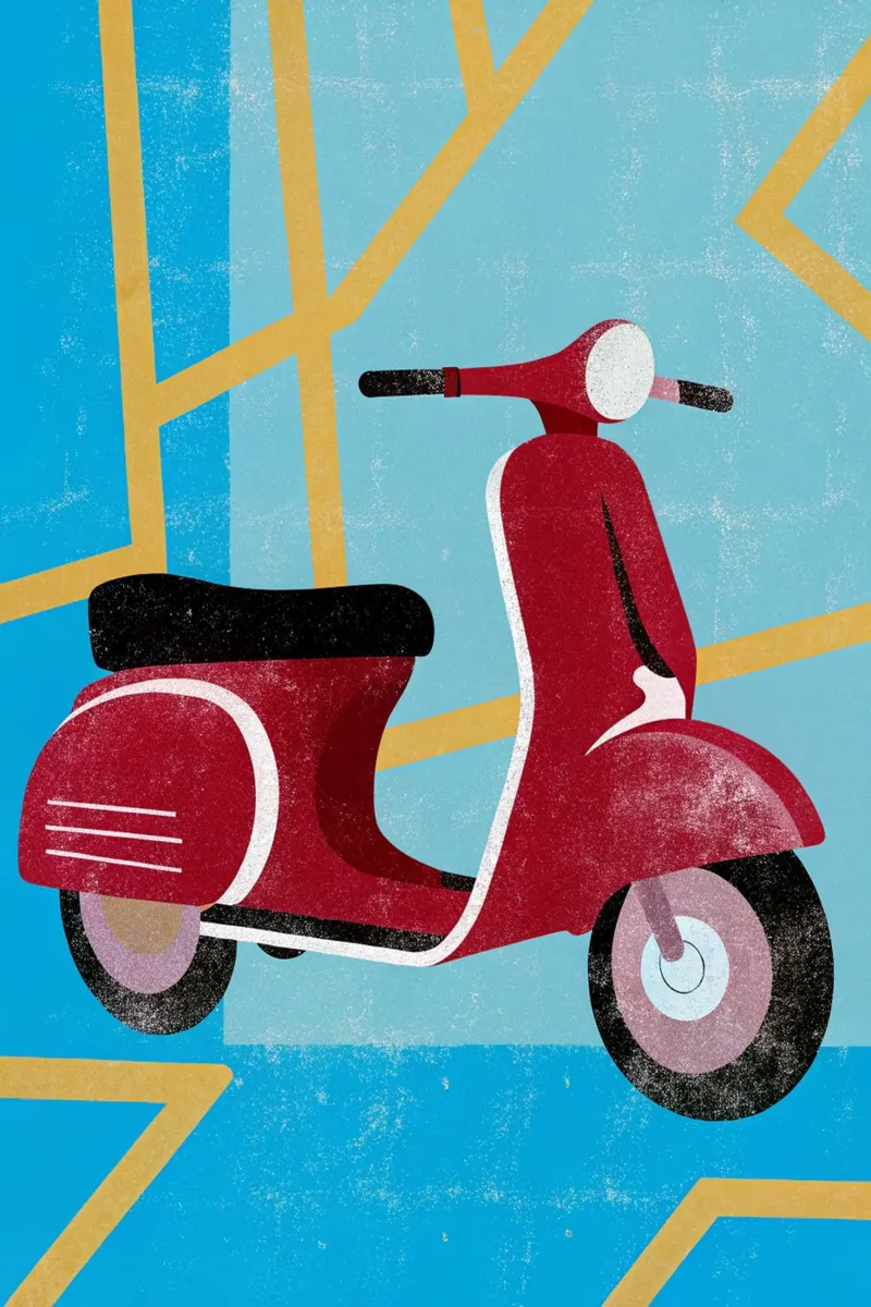 scooter retro art pellicola backlit da ralliness