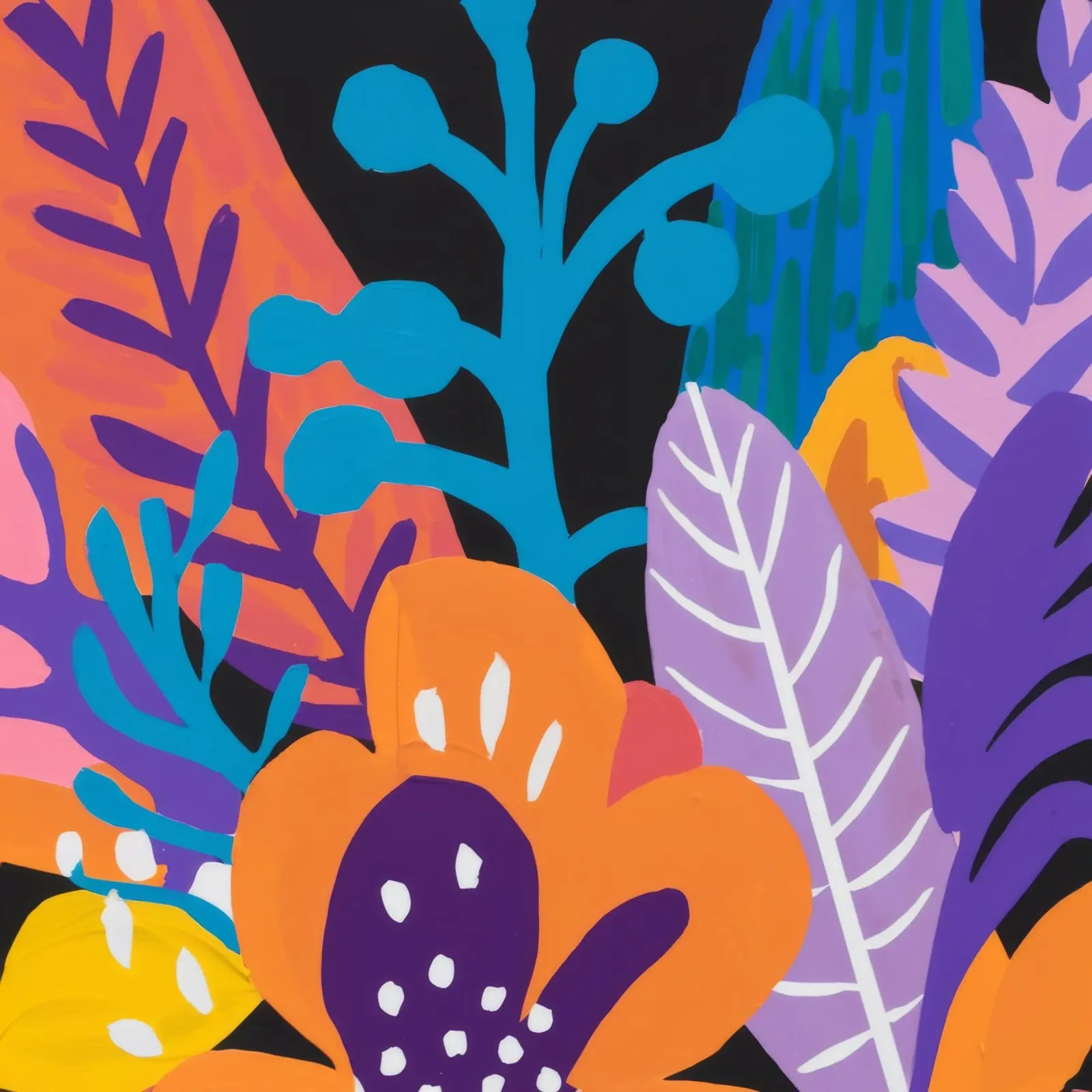 Levendige Jungle Symfonie canvas met Baklijst van Ember Stone