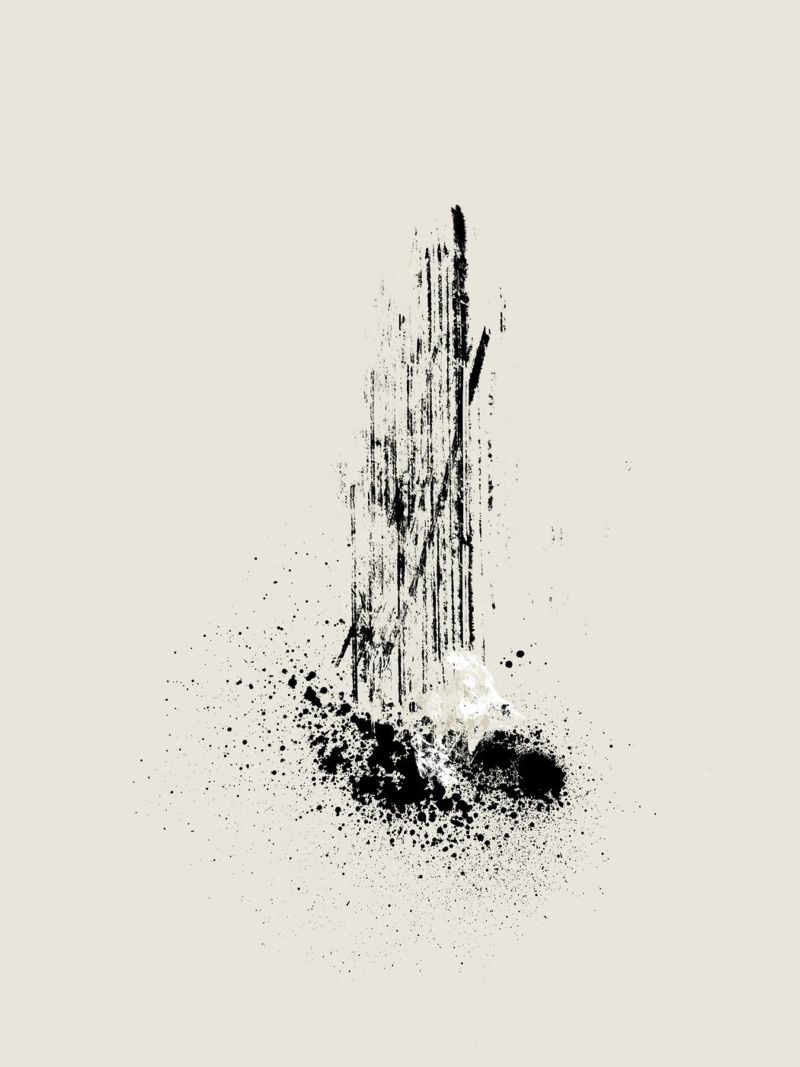 Modern and minimalist abstract with lines and paint splatter poster da Imaginative
