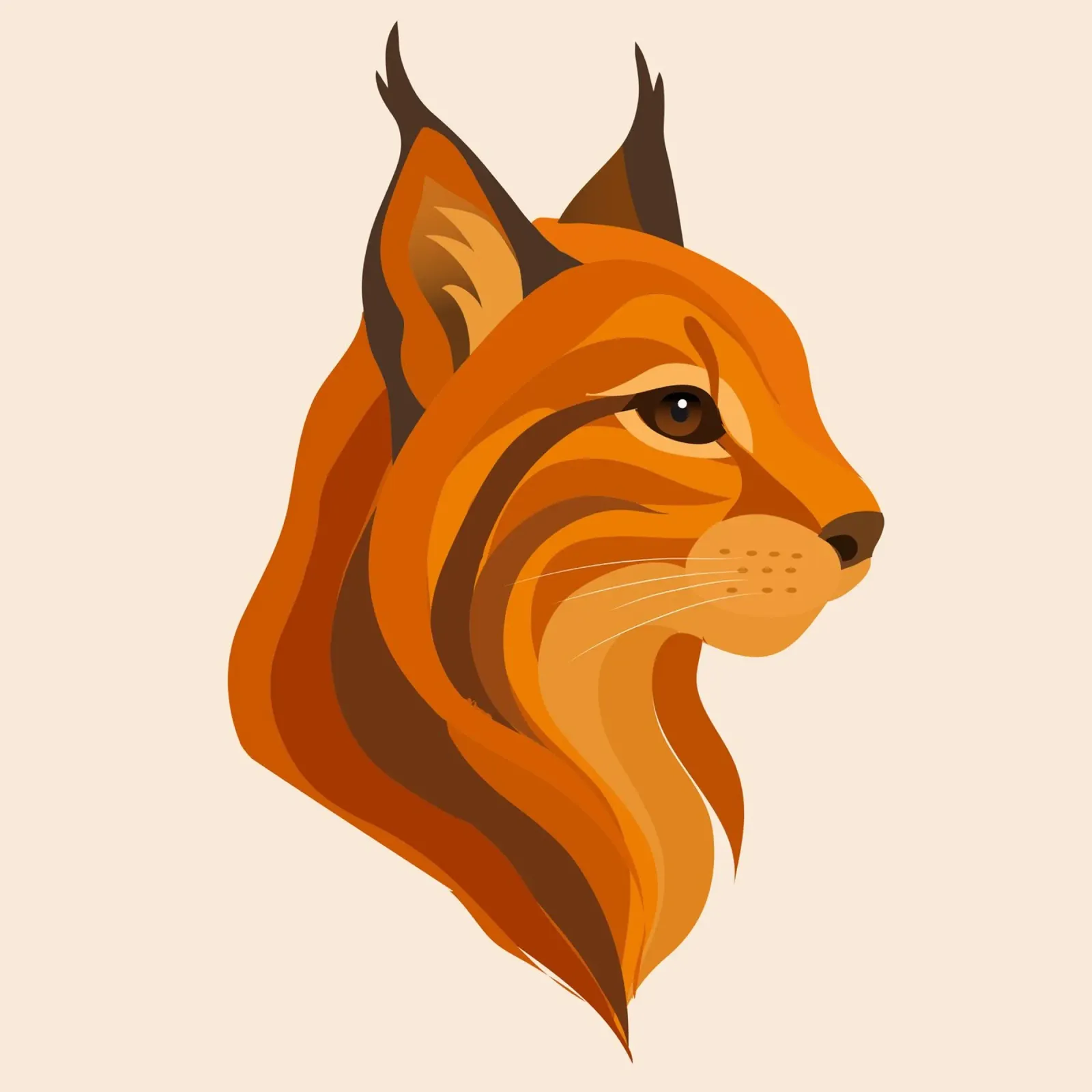Elegant lynx head - Powerful wildcat in warm colours canvas with Floater frame by namosh