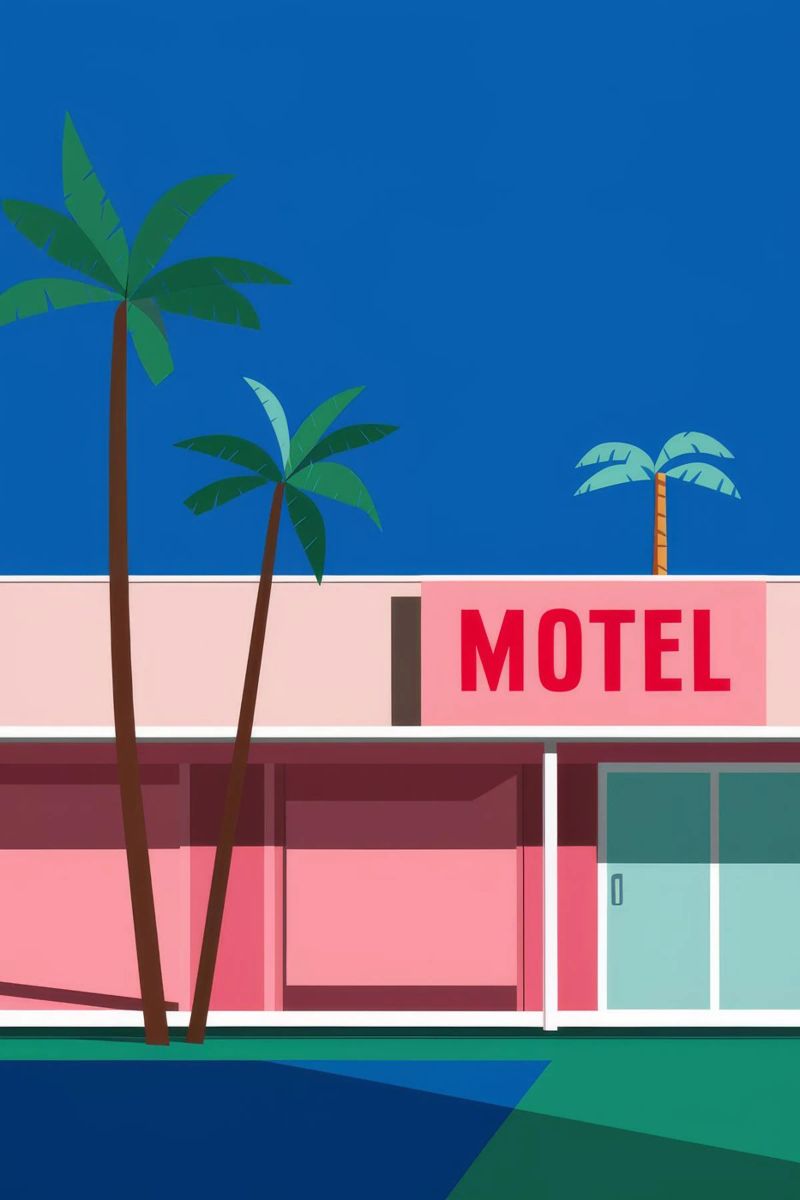 Retro Motel Palms pellicola backlit da Ember Stone