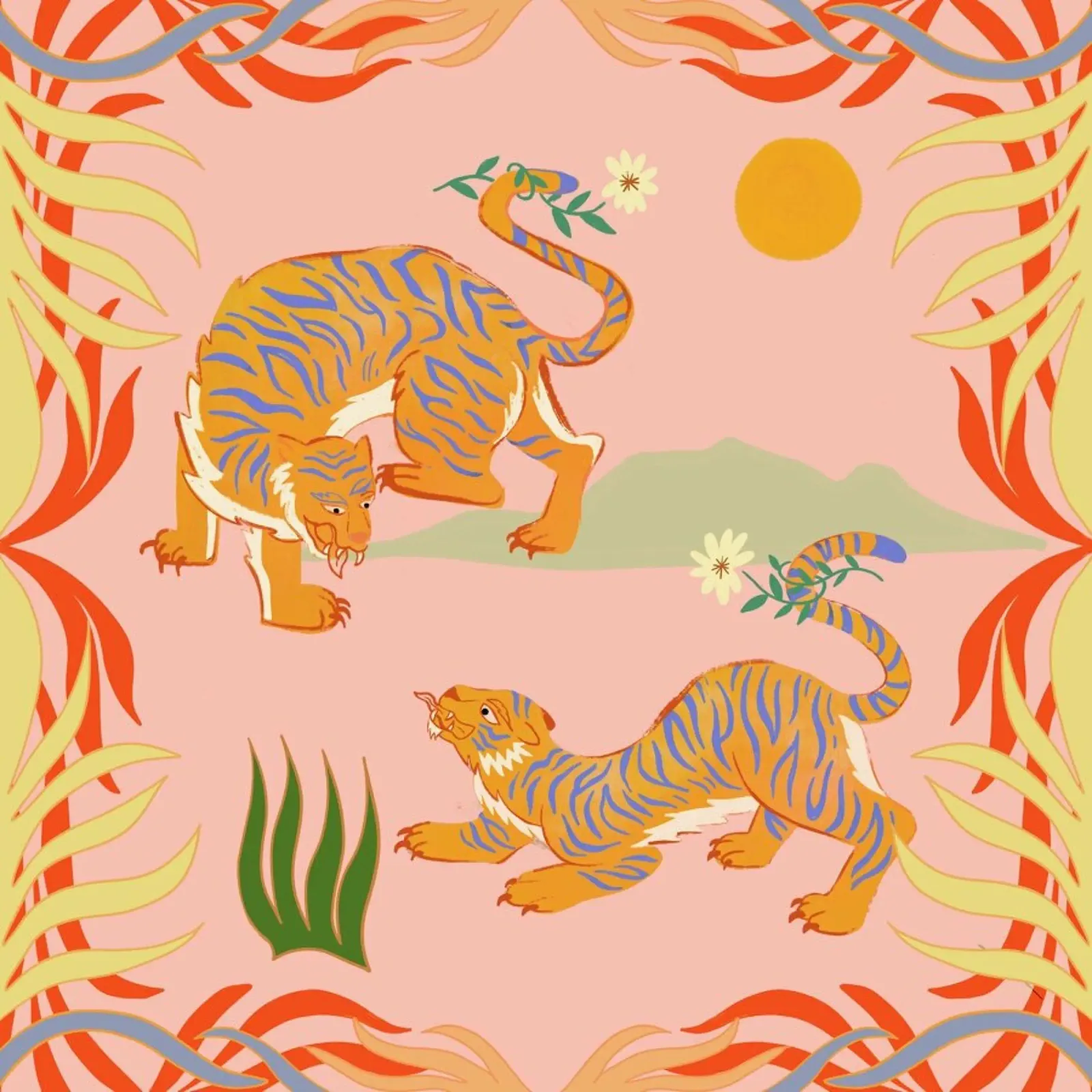 Roaring Playmates poster con telaio in legno da Arty Guava