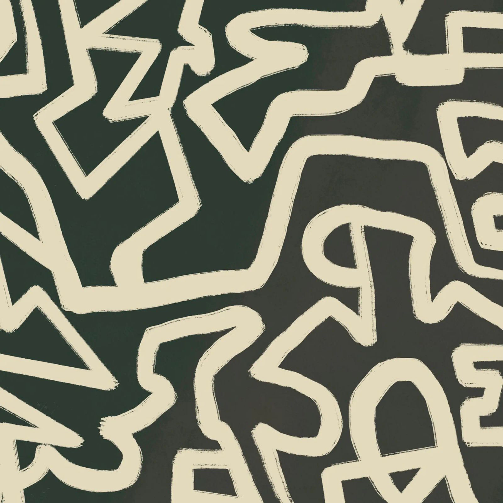 Abstract line art maze pattern canvas by Little Dean