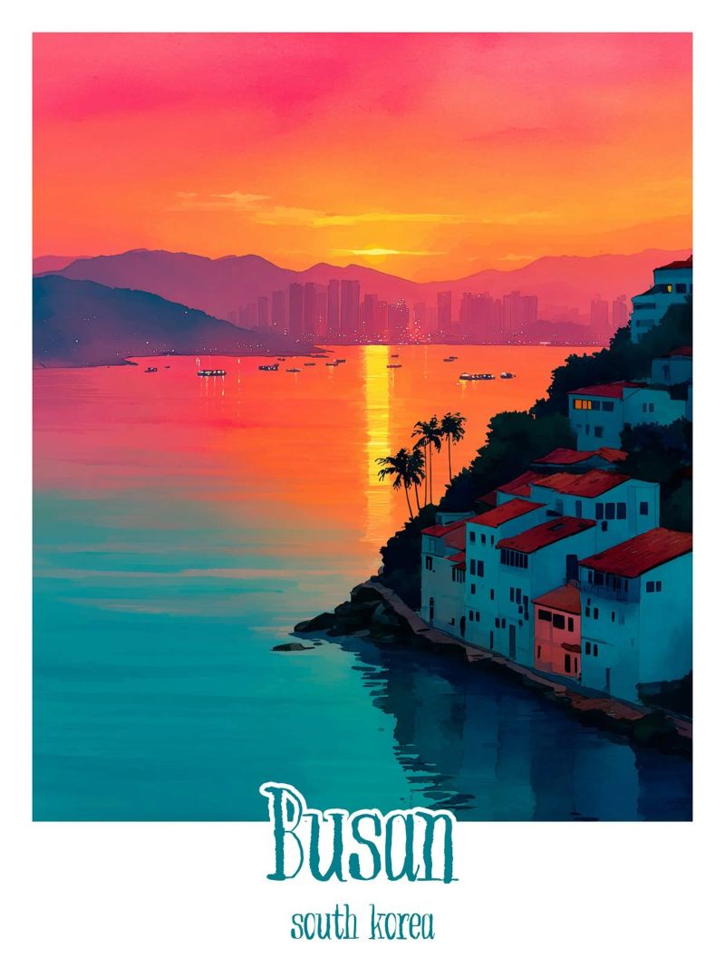 Manifesto di Busan, Corea del Sud poster da Frame the World