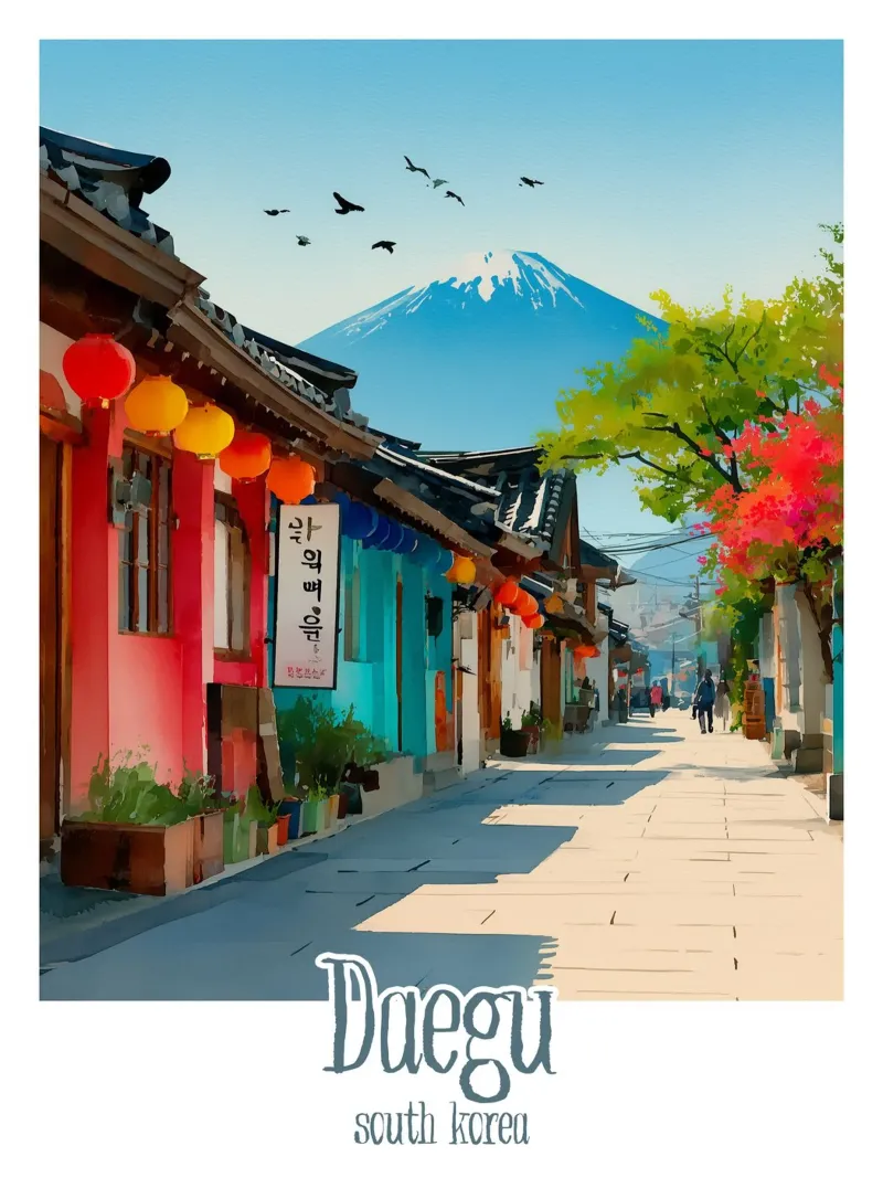 Poster Daegu, Corea del Sud plexiglass da Frame the World