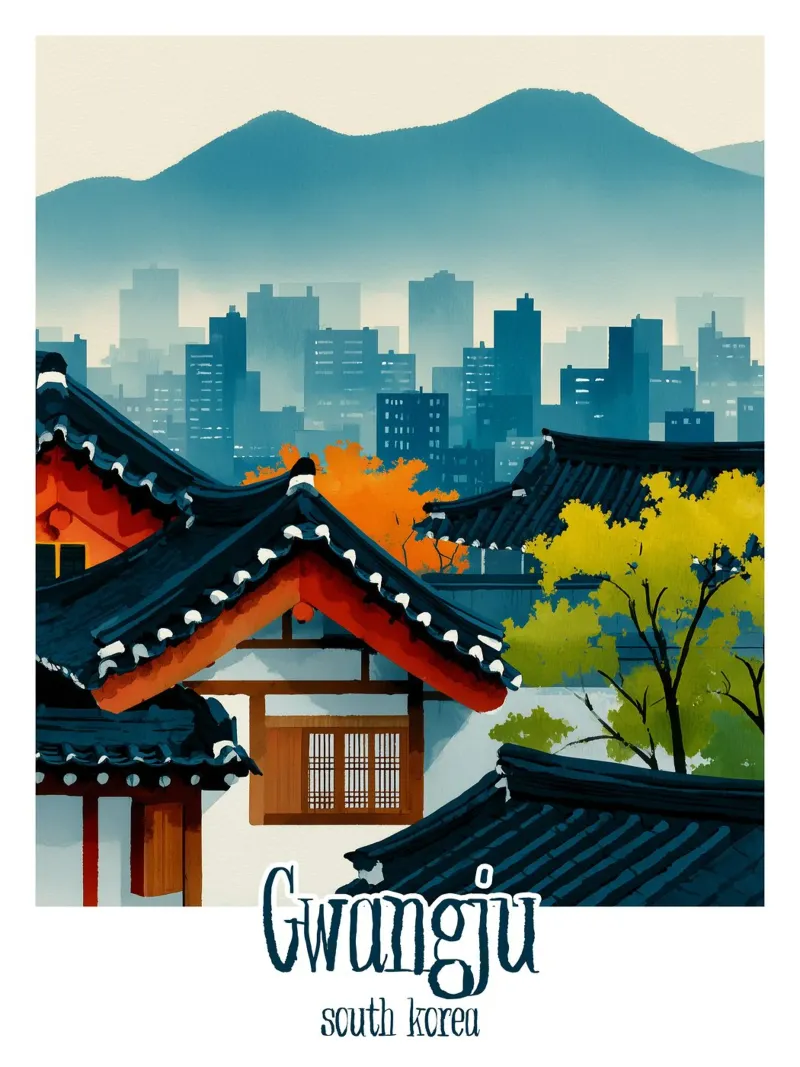 Poster Gwangju, Corea del Sud carta hahnemühle da Frame the World