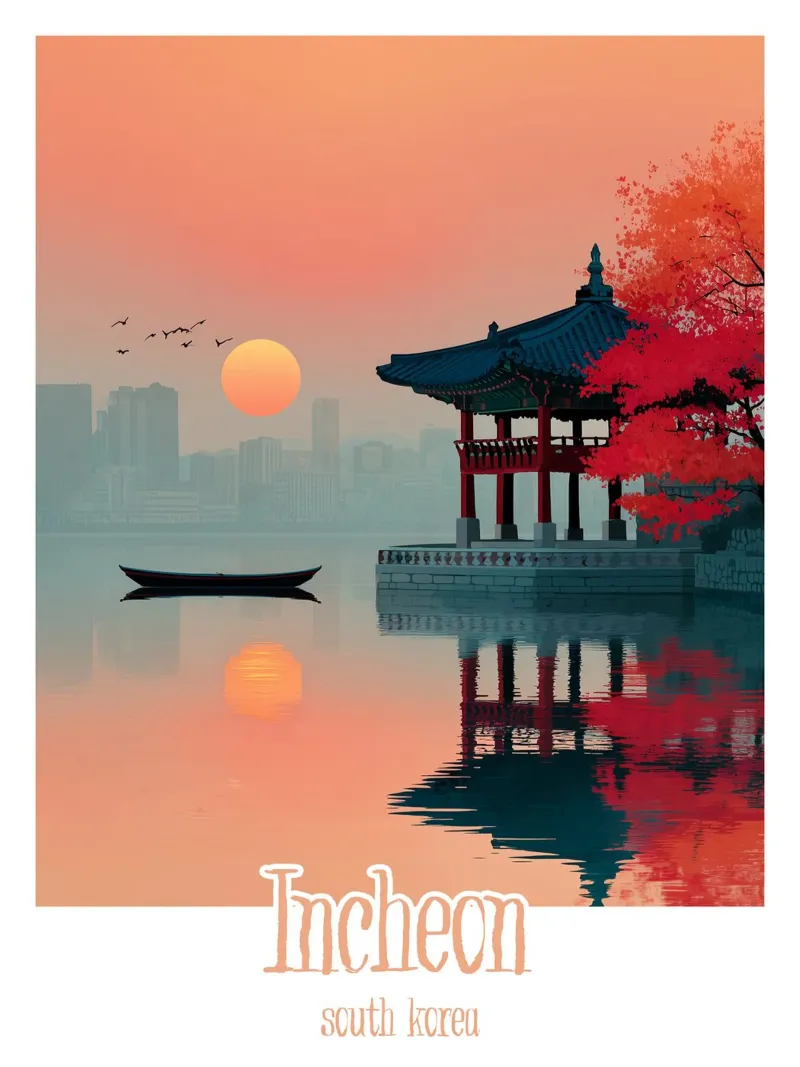 Poster Incheon, Corea del Sud carta hahnemühle da Frame the World