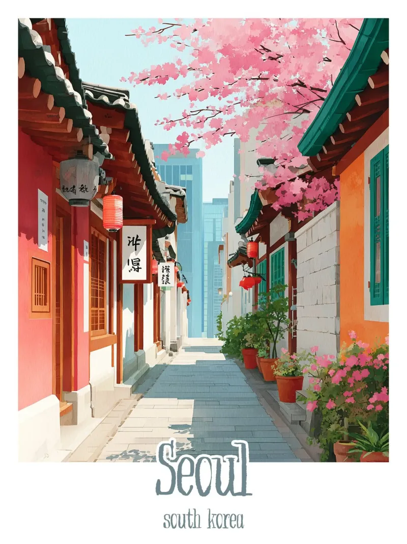 Poster Seul, Corea del Sud plexiglass da Frame the World