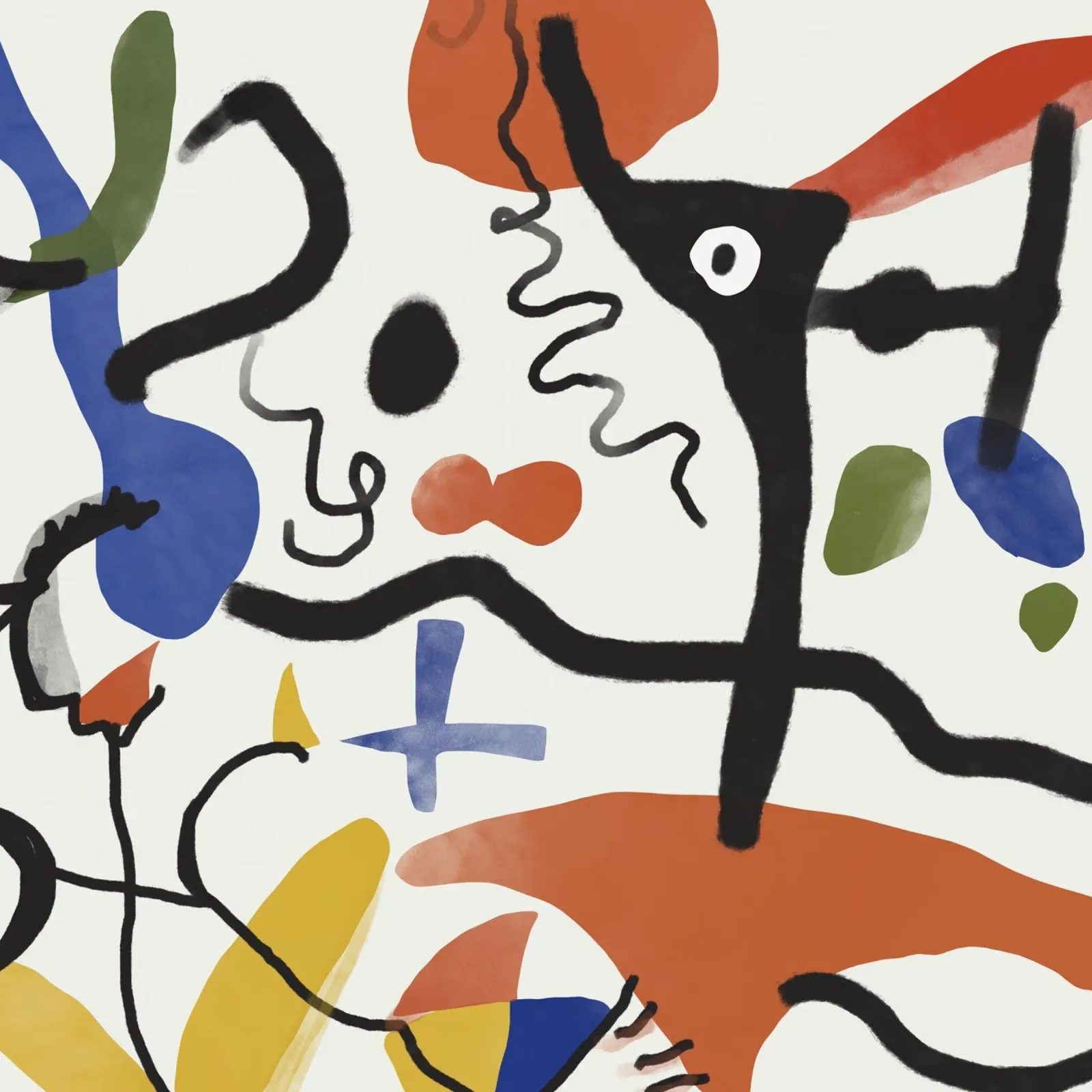 Abstract Floating pieces canvas by Little Dean
