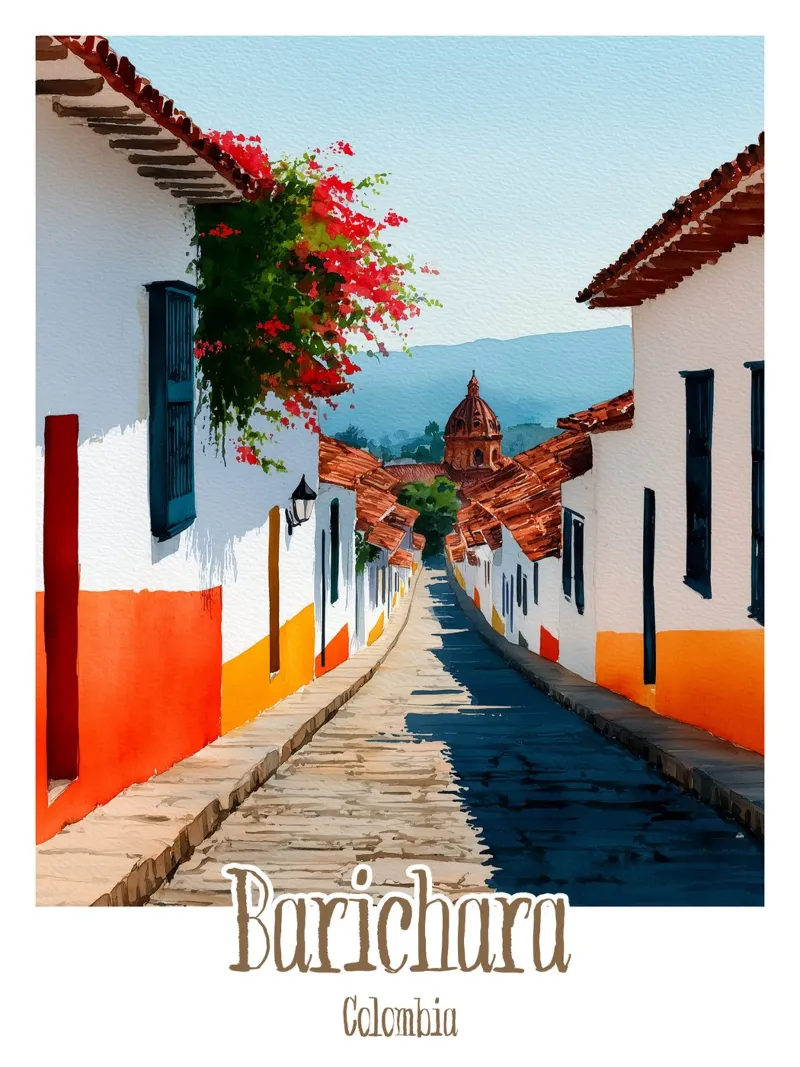 Affiche Barichara, Colombie poster da Frame the World