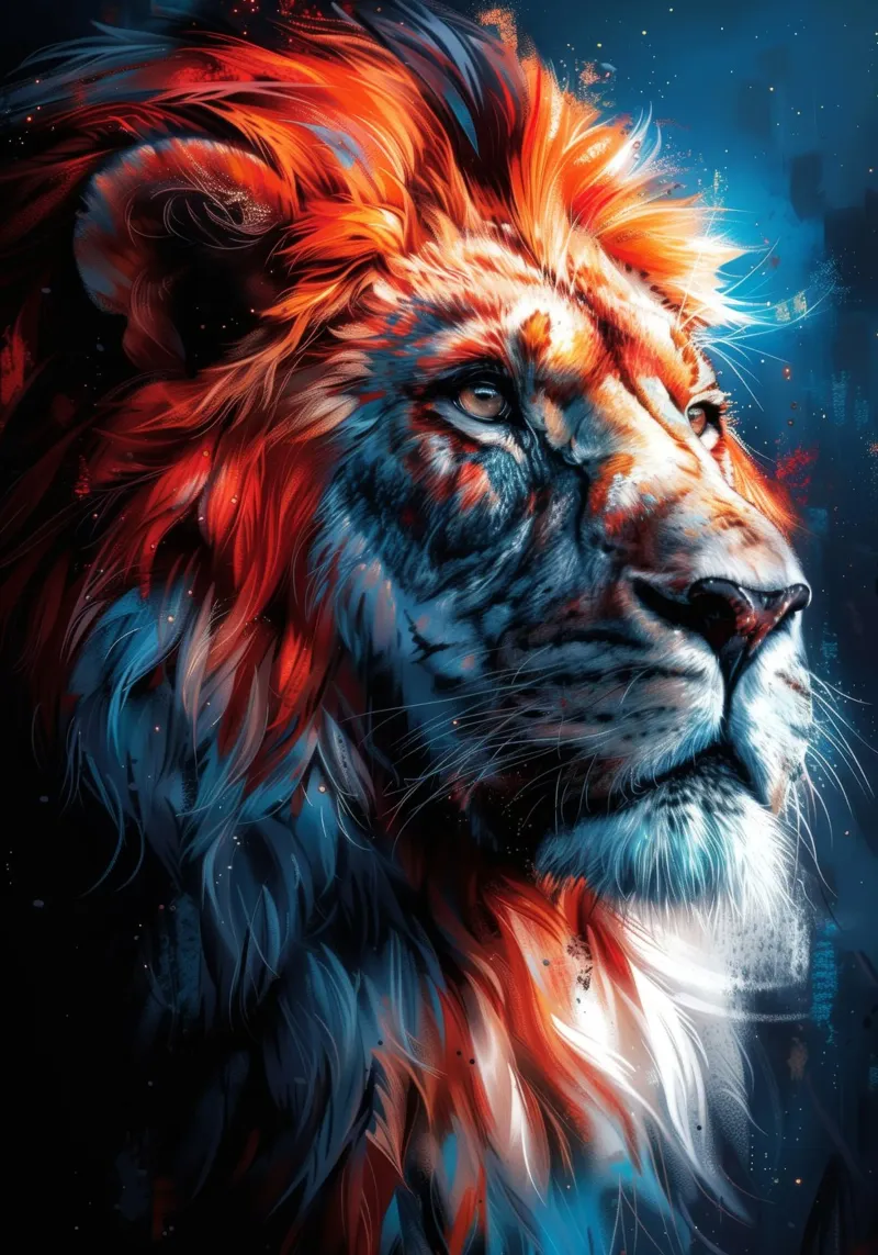Re Leone pellicola backlit da Lionmixart