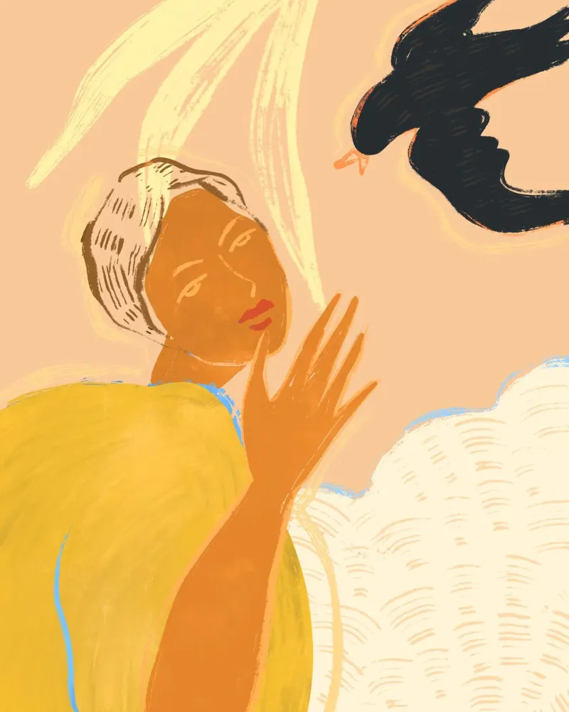 A Lil Birdy Told Me poster con telaio in legno da Arty Guava
