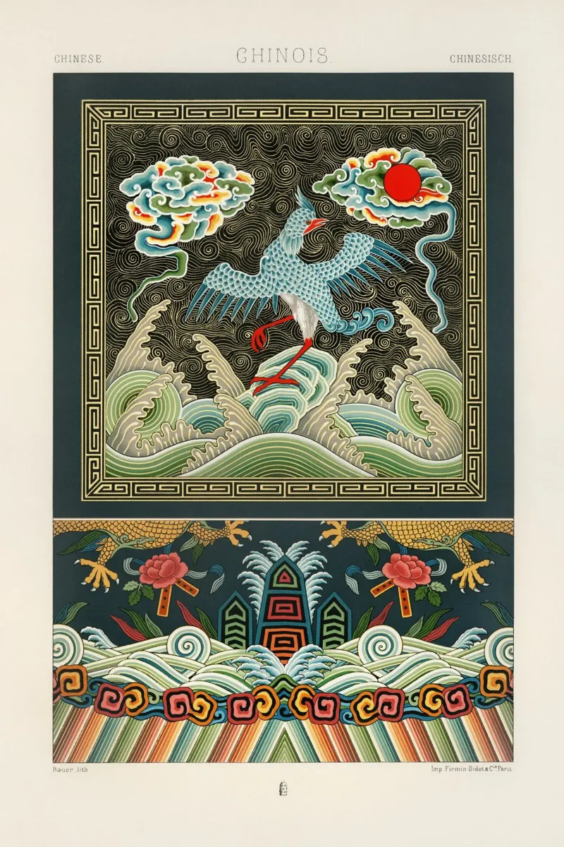 Chinese pattern acryl van vintageshop