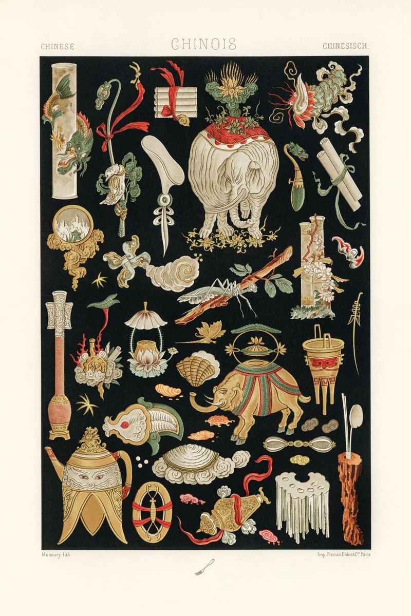 Chinese pattern elements alluminio dibond da vintageshop