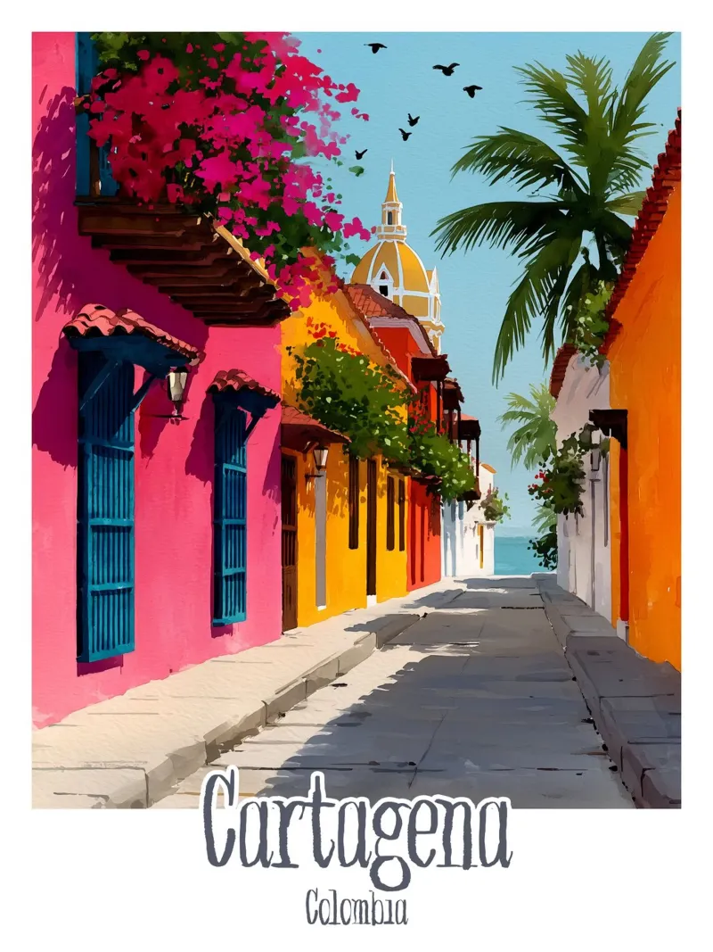 Affiche Cartagena, Colombie poster da Frame the World