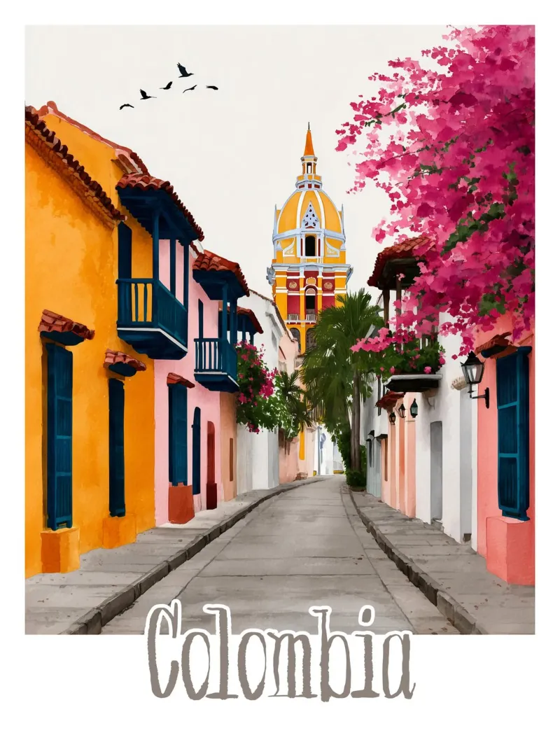 Affiche Colombie plexiglass da Frame the World