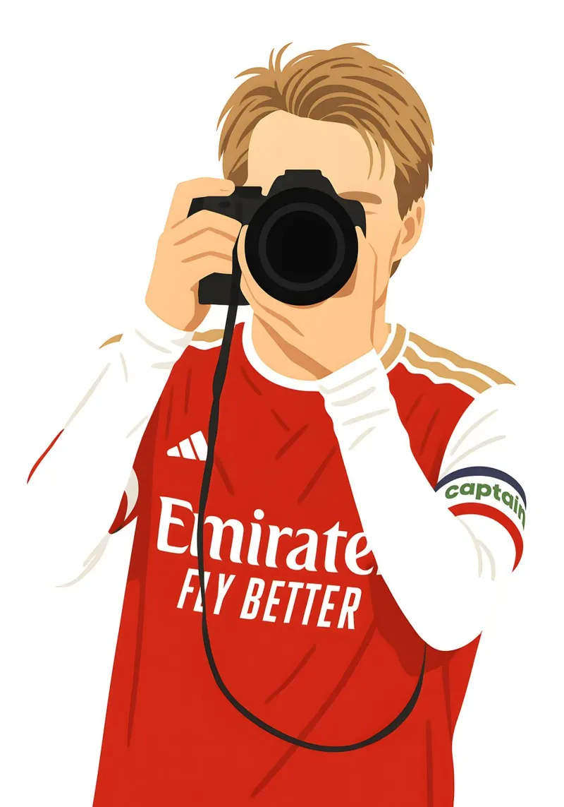 Martin Ødegaard Arsenal Minimalist pellicola backlit da MoviesArt