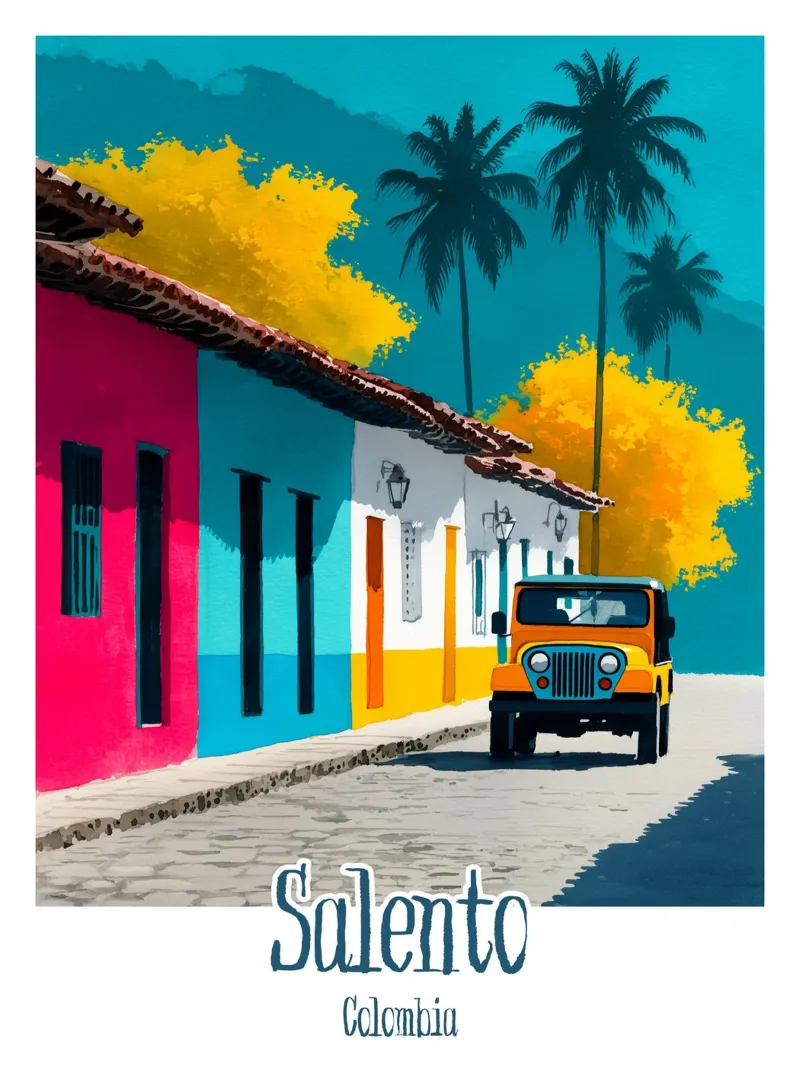 Affiche Salento, Colombie poster con telaio in legno da Frame the World