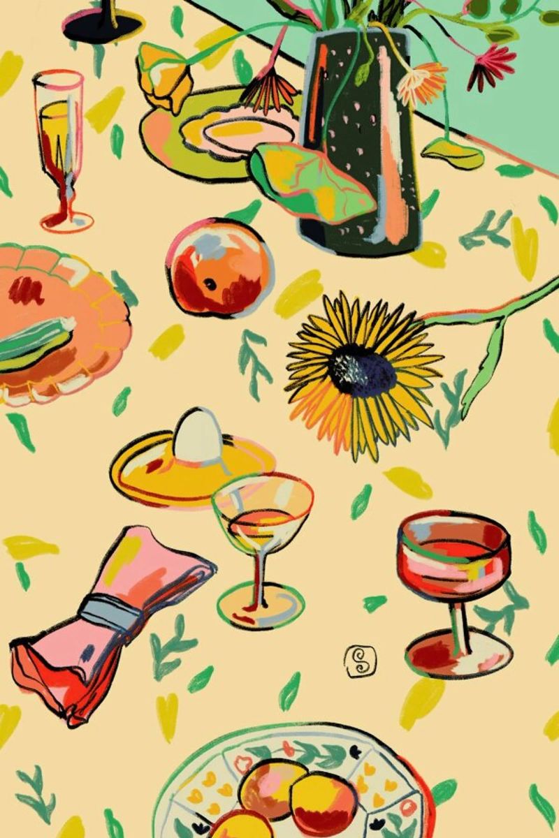 Cocktails In The Garden Poster von Sandra Poliakov