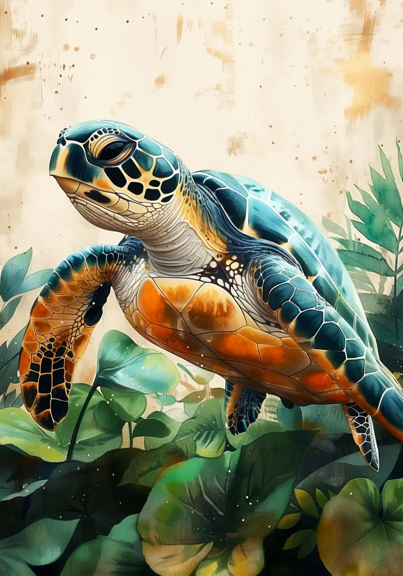 Turtle alu-dibond by Lionmixart