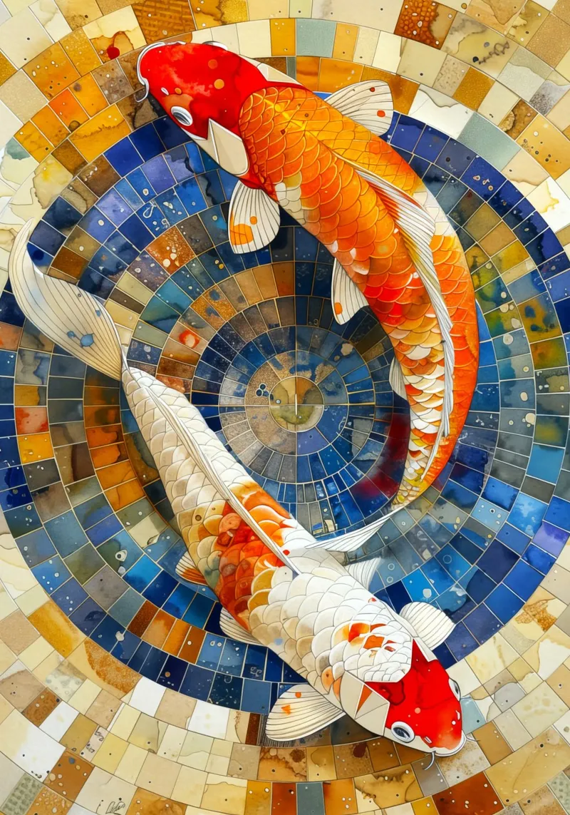 Koi fish pellicola backlit da Lionmixart