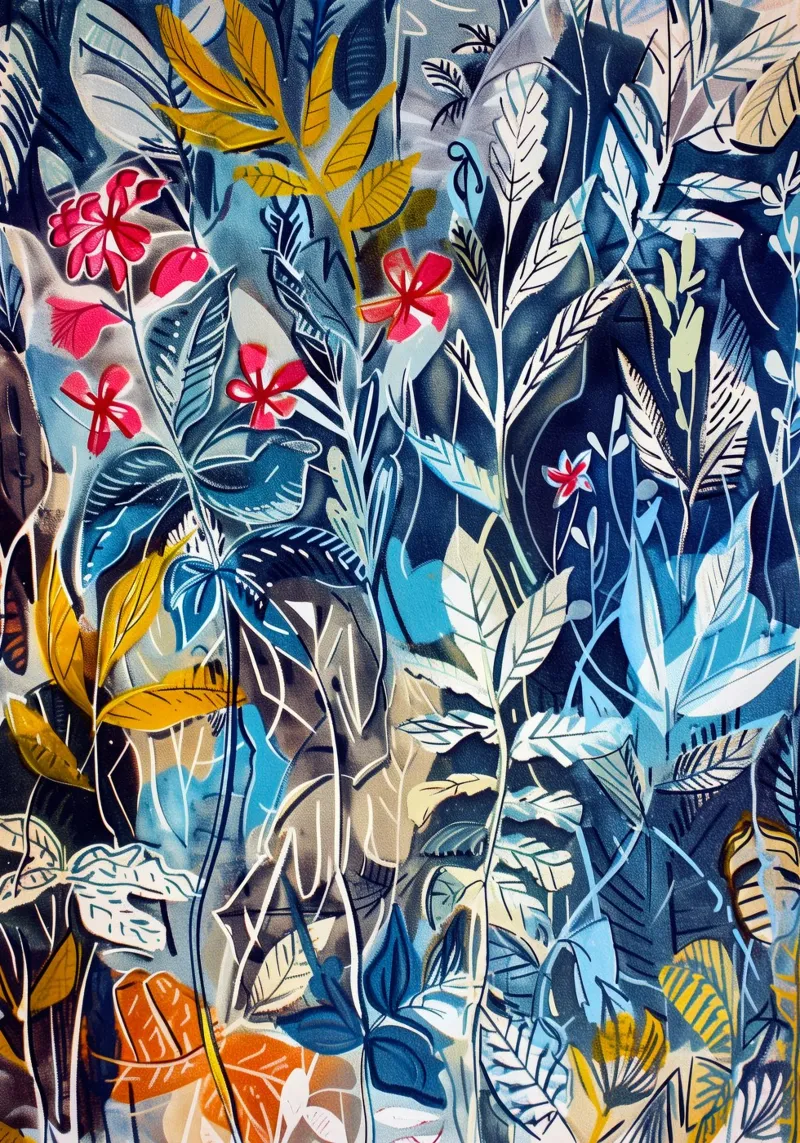 Blue secret garden hahnemühle by Justyna Jaszke JBJart