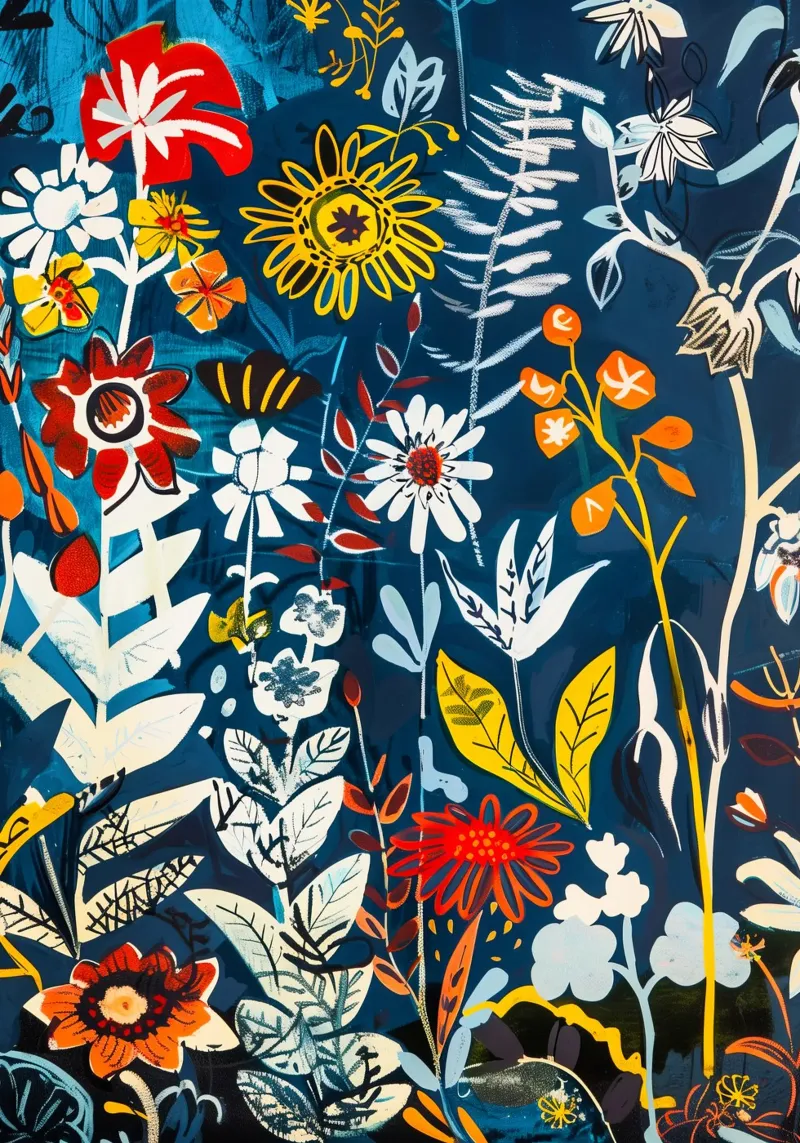 Blaue Wiese Poster von Justyna Jaszke JBJart
