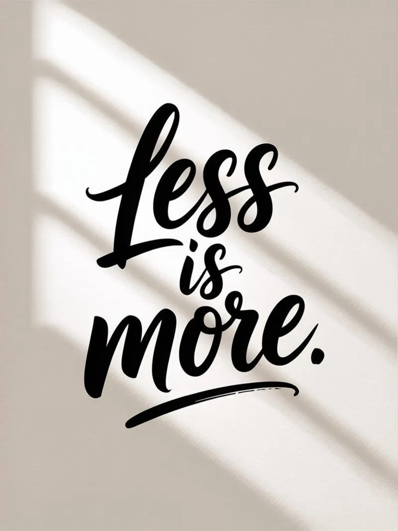 Moins, c'est plus - Citation manuscrite minimaliste hahnemühle de logic
