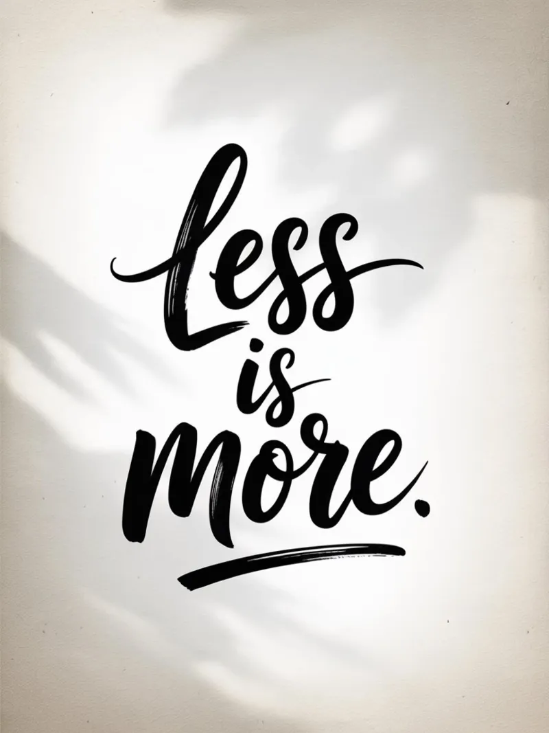 Less Is More - Minimal Quote pellicola backlit da logic