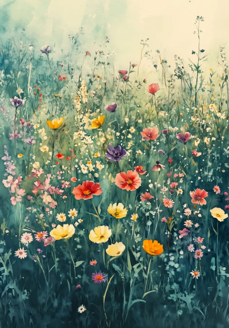 Fleurs sauvages d'été hahnemühle de Justyna Jaszke JBJart