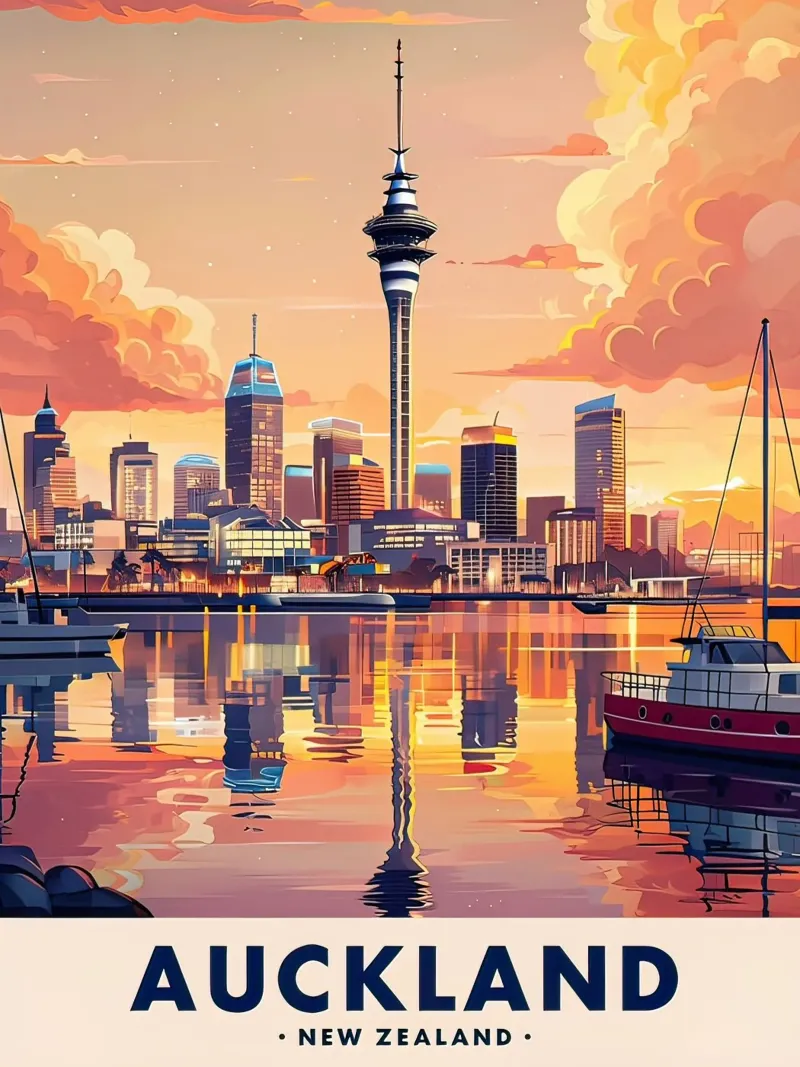 Lo skyline di Auckland pellicola backlit da ARTVI-SHOP