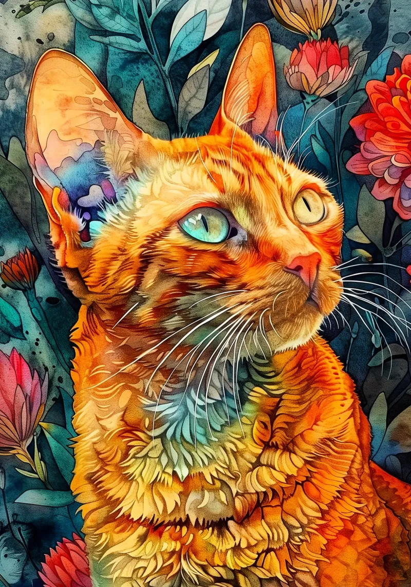 Gatto Rudi pellicola backlit da Lionmixart