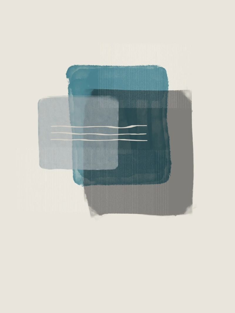 Modern abstract shapes in retro style with blue and grey pellicola backlit da Imaginative
