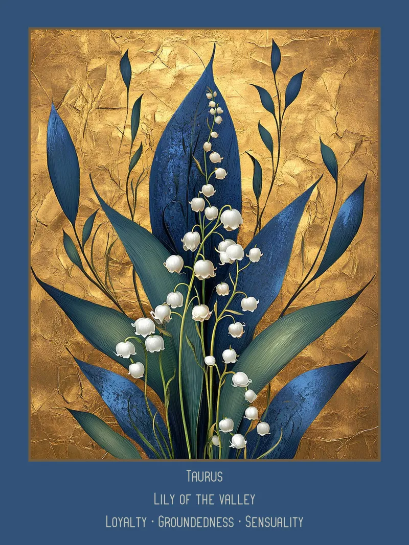 I fiori dei segni zodiacali: Toro - Mughetto poster da Art-Nouveau-Dsg
