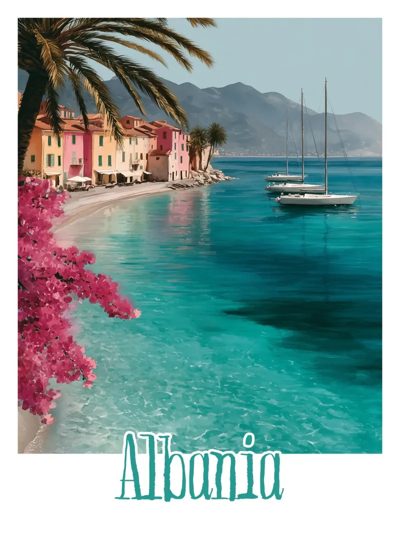 Affiche Albanie poster con telaio in plastica da Frame the World