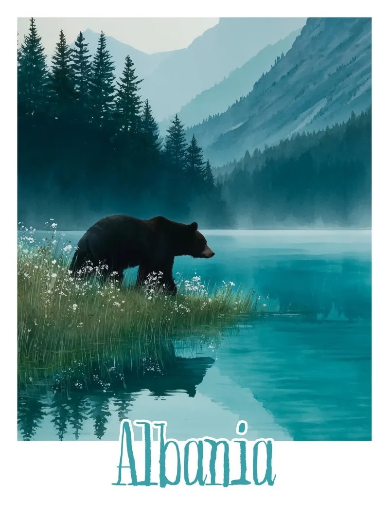 Affiche Albanie tela con Cornice a cassetta da Frame the World