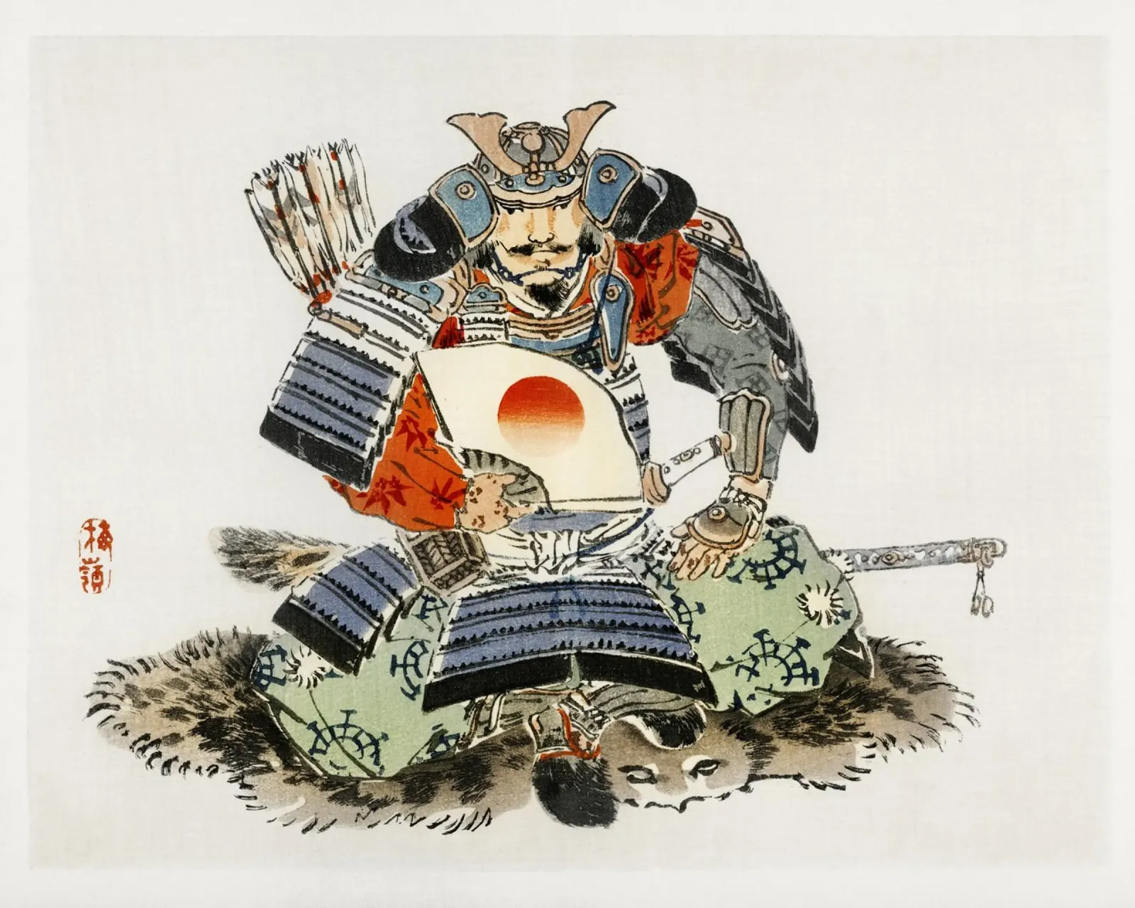 samurai vintage poster con telaio in plastica da vintageshop