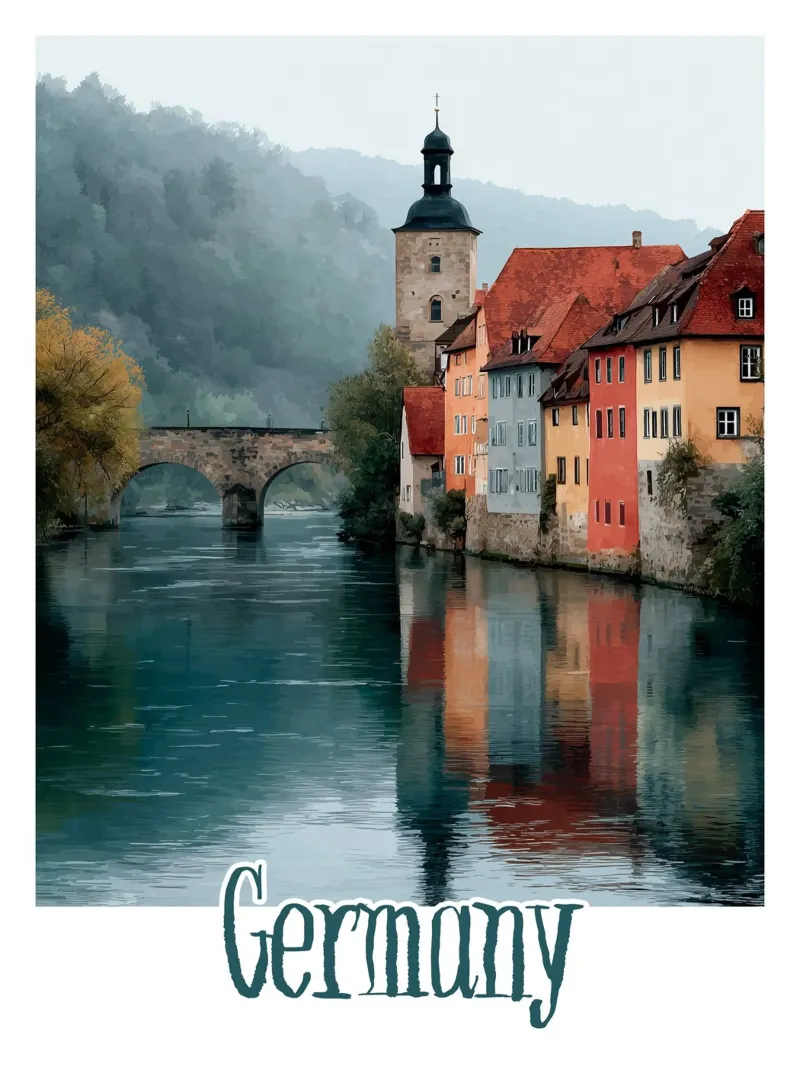 Poster Germania poster con telaio in legno da Frame the World