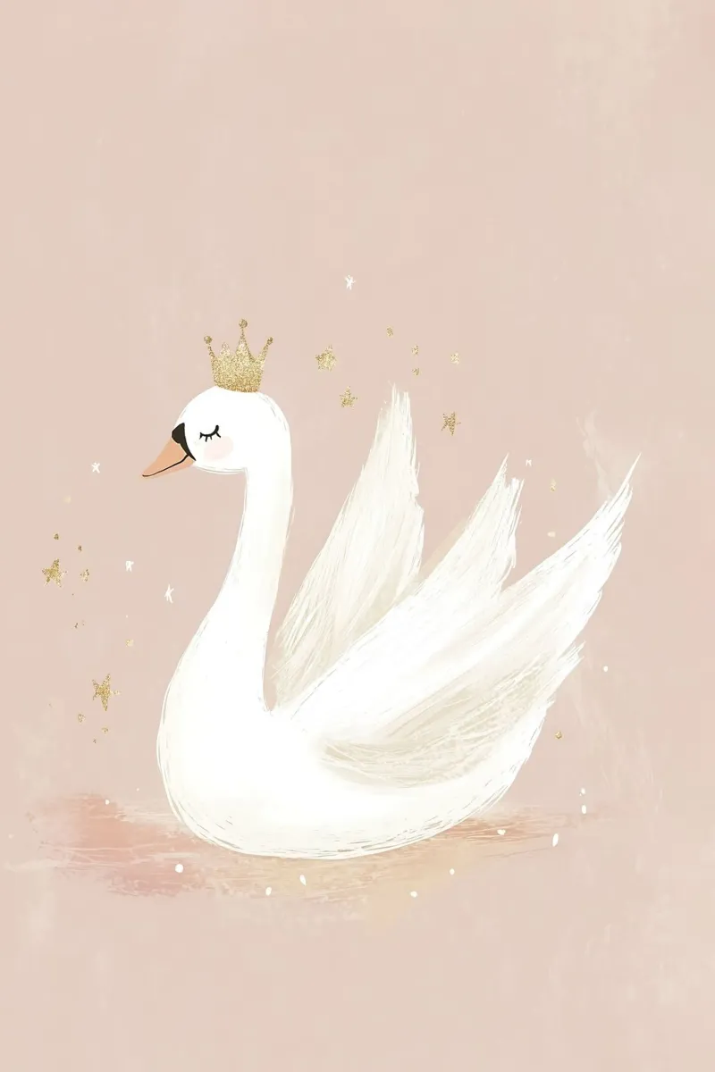 Swan Print, Nursery Wall Art, Playroom Decor acrylic glass by Little Lola