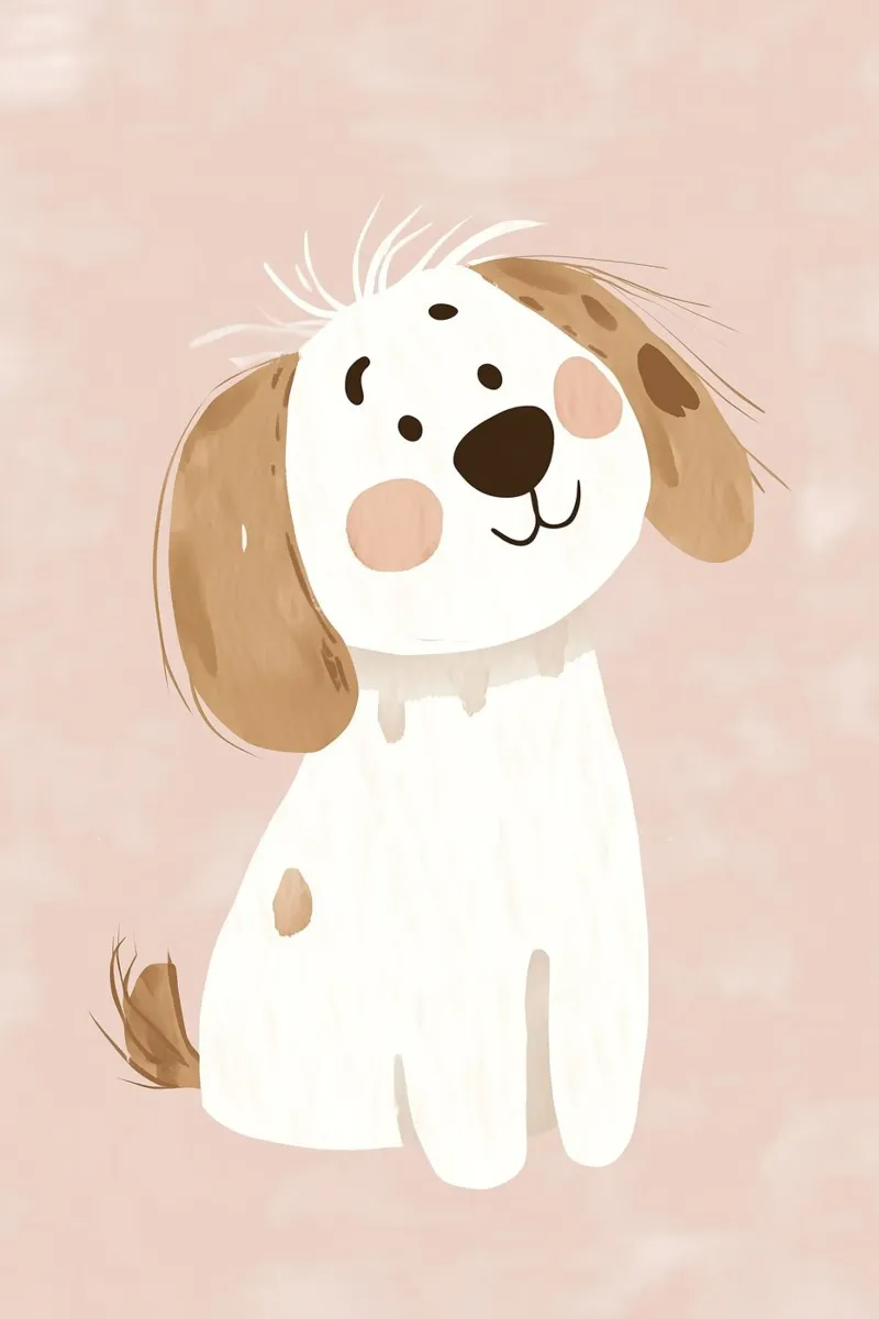 Stampa di un cucciolo carino, arte da parete per la cameretta, decorazione per la stanza dei giochi carta hahnemühle da Little Lola