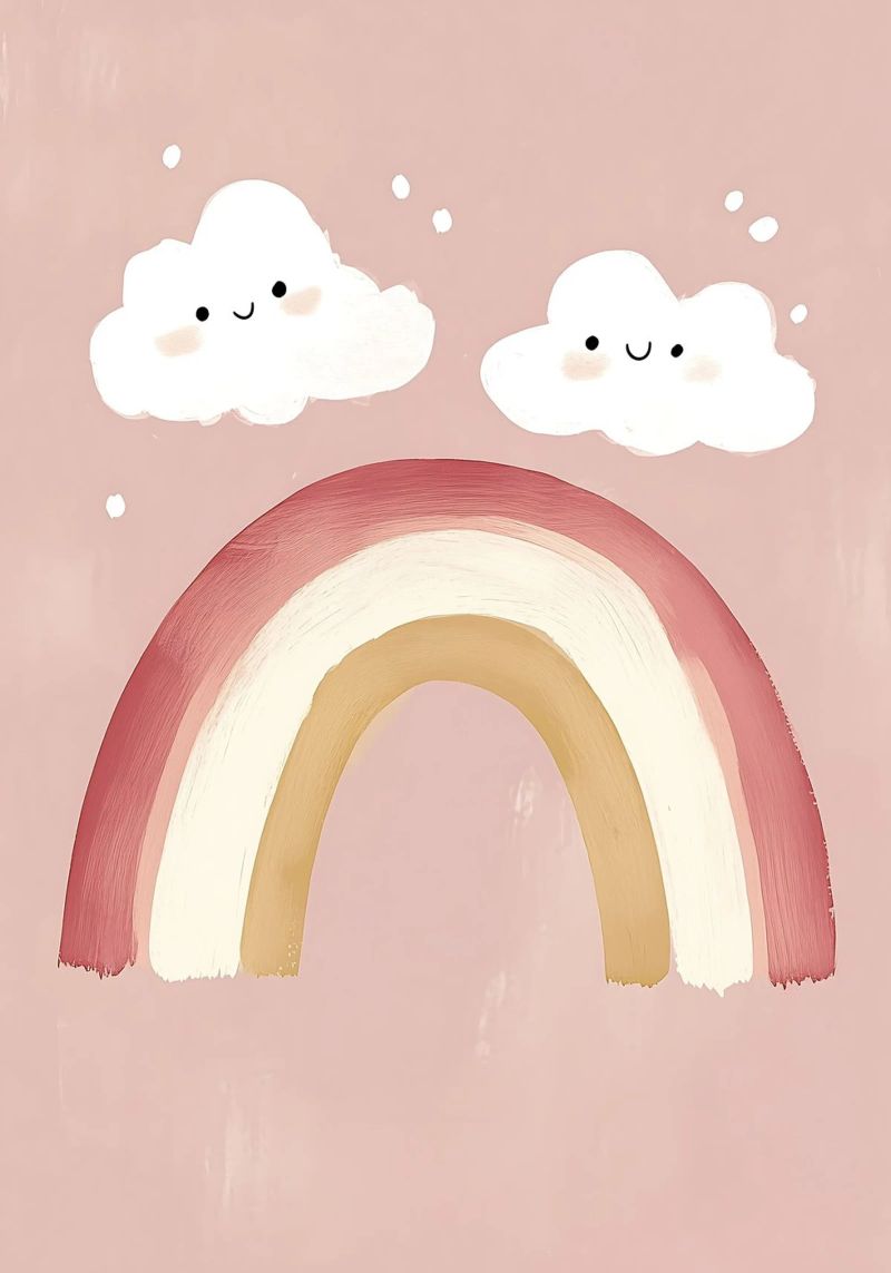 Niedlicher Regenbogen Druck, Kinderzimmer Wandkunst, Spielzimmer Druck Poster von Little Lola