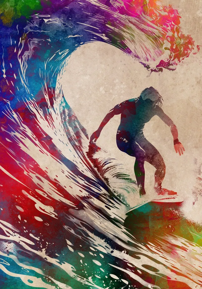 Arte sportiva del surfista poster da SPORT